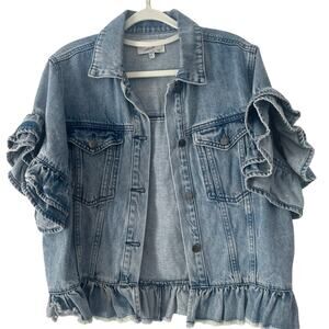 Twelve Jean denim shirt sleeve  jacket Sz M excellent condition